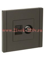 Розетка двойная TV+RJ45 кат.6 FORTE&PIANO FP337 серый IEK