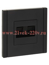 Розетка двойная RJ11+RJ45 кат.5E FORTE&PIANO FP135 черный IEK