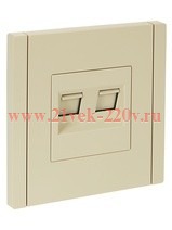 Розетка компьютерная 2-ая RJ45 кат.6 FORTE&PIANO FP434 ваниль IEK