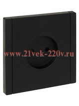 Розетка без заземления FORTE&PIANO FP117 10А шторки черный IEK