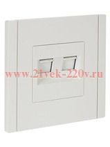 Розетка компьютерная 2-ая RJ45 кат.6 FORTE&PIANO FP234 белый IEK