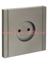 Розетка без заземления FORTE&PIANO FP517 10А шторки сталь IEK