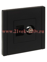 Розетка двойная TV+RJ45 кат.5E FORTE&PIANO FP136 черный IEK