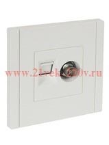 Розетка двойная TV+RJ45 кат.6 FORTE&PIANO FP237 белый IEK