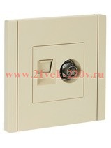 Розетка двойная TV+RJ45 кат.5E FORTE&PIANO FP436 ваниль IEK