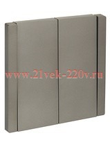 Переключатель двухклавишный FORTE&PIANO FP507 10А сталь IEK