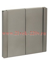 Переключатель двухклавишный с индикацией FORTE&PIANO FP508 10А сталь IEK