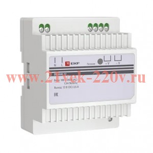 Блок питания 12В DR-45W-12 PROxima EKF dr-45w-12