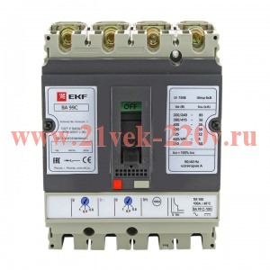 Автоматический выключатель ВА-99C (Compact NS) 100/20А 3P+N 36кА EKF