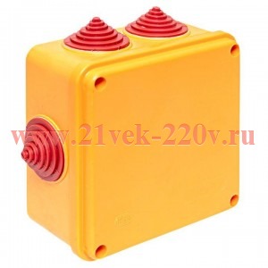 Коробка огнестойкая 100х100х50мм IP55 3 двойных клеммника 1.5-2.5кв.мм EKF plc-kmrf-100-6-02