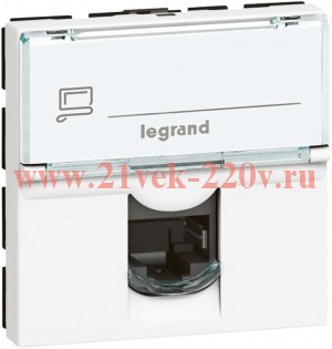 Розетка RJ45 Legrand Mosaic кат.5е FTP 2М