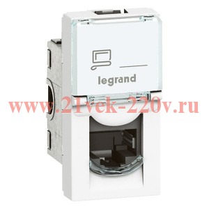 Розетка RJ45 Legrand Mosaic кат.6А 10giga LCS STP/FTP 9 контактов 1М