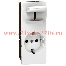 Розетка 2К+З с выталкивателем Legrand Mosaic 5 модулей Design белый