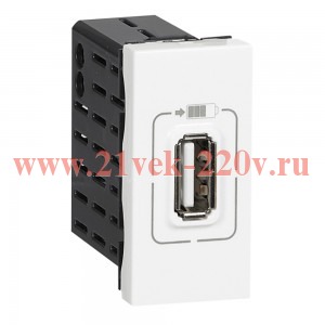 Розетка USB Legrand Mosaic для зарядки 5В 750мА 1 модуля