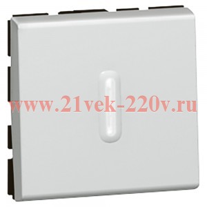 Переключатель Legrand Mosaic с подсветкой -2М алюминий