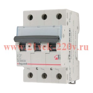 Автоматический выключатель Legrand TX3 C6A 3П 6kA