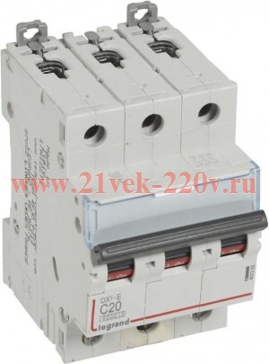 Автоматический выключатель Legrand DX3-E C20 3П 6000/6kA