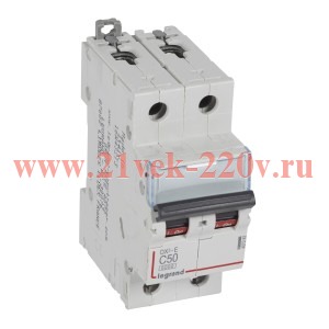 Автоматический выключатель Legrand DX3-E C50 2П 6000/6kA