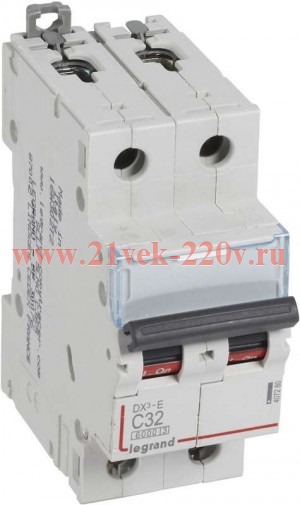 Автоматический выключатель Legrand DX3-E C32 2П 6000/6kA