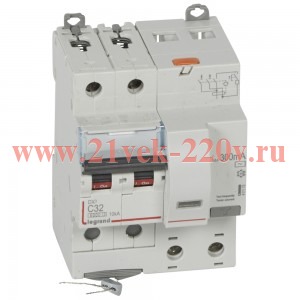 Дифавтомат Legrand DX3 АВДТ 2П C32А 300MA тип AC 4 модуля