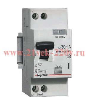 АВДТ Дифавтомат Legrand RX3 1П+Н 6А 30мА 6kA тип AC