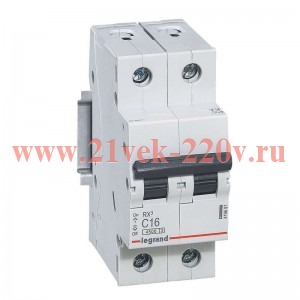 Автоматический выключатель Legrand RX3 2П 16A 4,5кА C