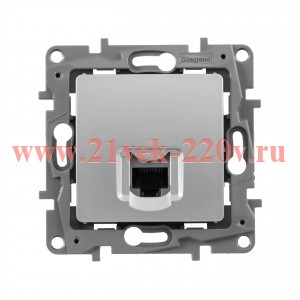 Розетка компьютерная Legrand Etika 1xRJ45 кат. 5e UTP, алюминий