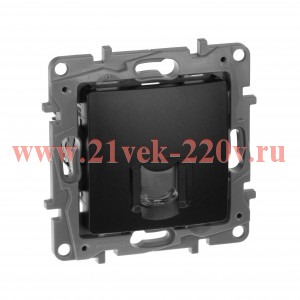 Розетка компьютерная Legrand Etika 1xRJ45 кат. 6e UTP, антрацит