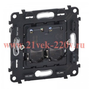 Розетка компьютерная 2-ая RJ45 Кат.5е Legrand Life/Allure механизм