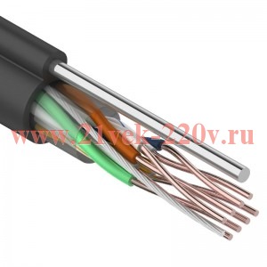 Кабель UTP 4PR 24AWG CAT5e 305м OUTDOOR + ТРОС*1 REXANT