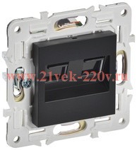 Розетка компьютерная 2-ая RJ45 кат.6 SKANDY SK-K04Bl черный IEK