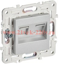 Розетка компьютерная 2-ая RJ45 кат.5E SKANDY SK-K03S серебряный IEK