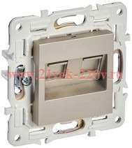 Розетка компьютерная 2-ая RJ45 кат.6 SKANDY SK-K04Sh шампань IEK