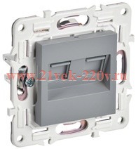 Розетка компьютерная 2-ая RJ45 кат.6 SKANDY SK-K04Gr серый IEK