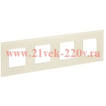 Рамка 4-м SKANDY SK-F24B стекло беж. IEK SK-M42-G-K10