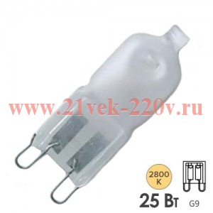 Лампа галогенная 66825 25W 250 lm 230V G9 (матовая) капсульная OSRAM