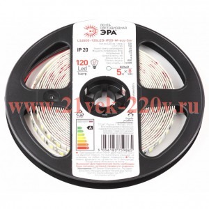 ЭРА Лента светодиодная LS2835-120LED-IP20-W- LS2835-120LED-IP20-W-eco-5m