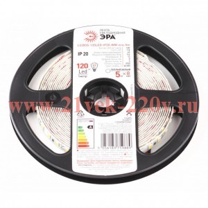 Лента светодиодная LS2835-120LED-IP20-WW-eco-5m (100/1800) (уп.5м) Эра Б0035596