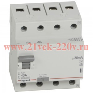 УЗО Legrand RX3 ВДТ 4П 25А 300мА тип AC