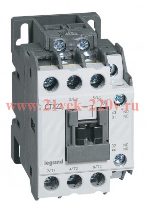 Контактор Legrand CTXз 22 3P 9A (AC-3) 1но1нз 380В AC