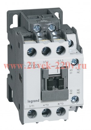 Контактор Legrand CTXз 22 3P 12A (AC-3) 1но1нз 24В AC