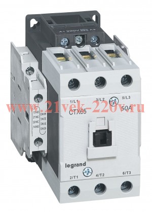 Контактор Legrand CTXз 65 3P 50A (AC-3) 2но2нз 380В AC