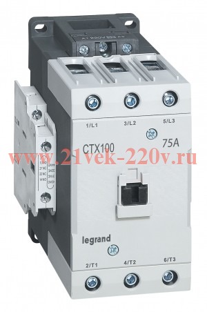 Контактор Legrand CTXз 100 3P 75A (AC-3)2но2нз 380В AC