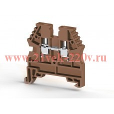 Клеммник на DIN-рейку 2.5кв.мм корич. AVK2.5 Klemsan 304128