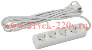 Удлинитель 4х3м с заземл. 16А IP20 U-4e-3m ПВС 3х1 ЭРА Б0028374