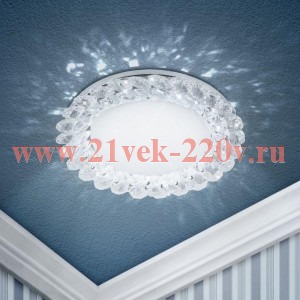 Светильник DK84 CH/WH 13Вт GX53 220В точечный хром./прозр. 40/720 ЭРА Б0020573