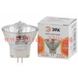 ЭРА GU4-MR11-50W-220V-30 CL Галогенная лампа софит, 50Вт, 220V, нейтр, GU4