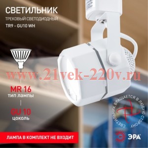 ЭРА TR9-GU10 WH Белый Светильник Трековый MR16