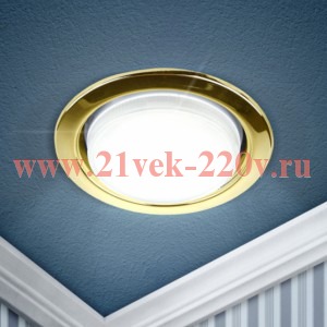 ЭРА Встраиваемый светильник под лампу GX53 KL35 GD /1 (к) 220V, 13W, золото