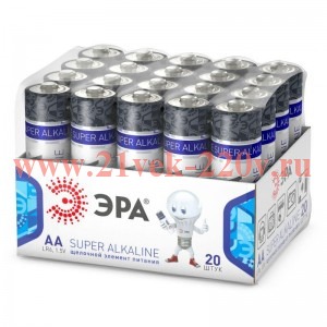 Элемент питания алкалиновый LR6-20 bulk SUPER Alkaline (уп.20шт) ЭРА Б0054623